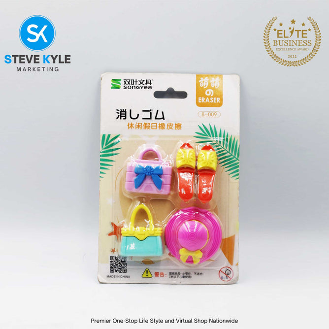 Lovely Cute Set Eraser for Stationery School Kids Rubber Non-Toxic Eraser