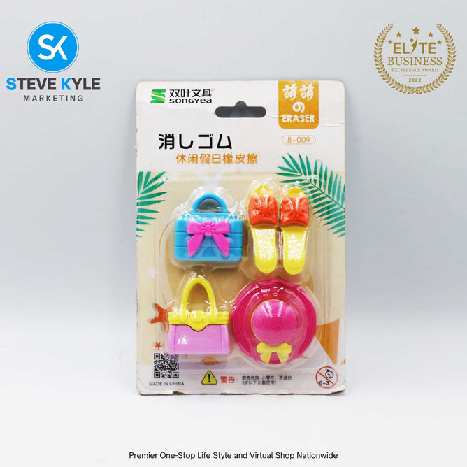 Lovely Cute Set Eraser for Stationery School Kids Rubber Non-Toxic Eraser
