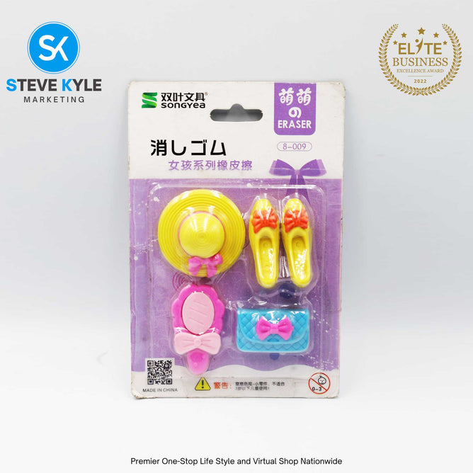 Lovely Cute Set Eraser for Stationery School Kids Rubber Non-Toxic Eraser