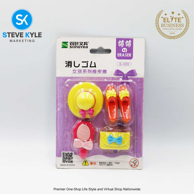 Lovely Cute Set Eraser for Stationery School Kids Rubber Non-Toxic Eraser