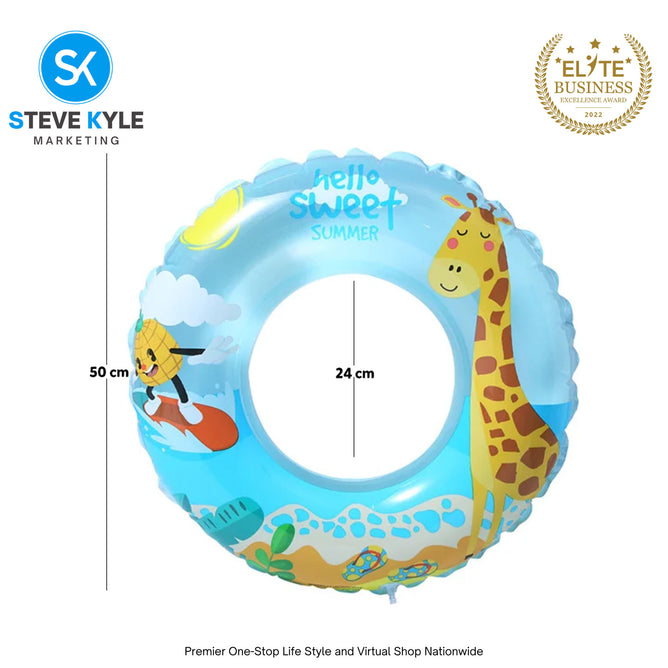 22 Inches Inflatable Cartoon Character Swim Ring Floater for Kids Boys and Girls