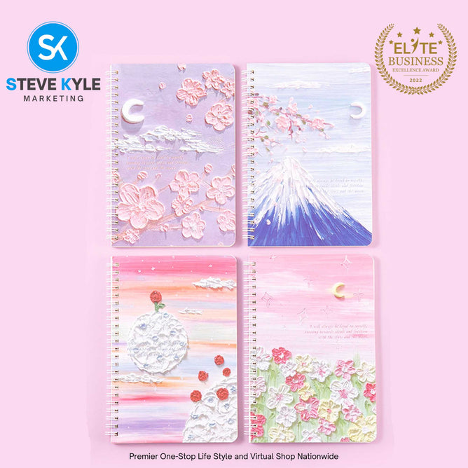4Pcs A5 Oil Painting Notepad for Women Blank Sketchpad Blank Sketch Pad Spiral Notepad