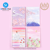 4Pcs A5 Oil Painting Notepad for Women Blank Sketchpad Blank Sketch Pad Spiral Notepad