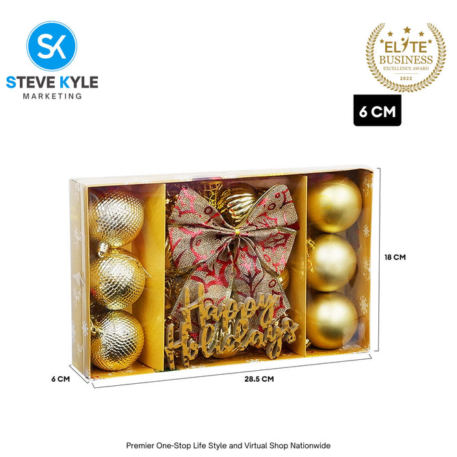 Set Mixed Christmas Balls Xmas Tree Ornaments Glitter Balls With Topper Star For Home Decor