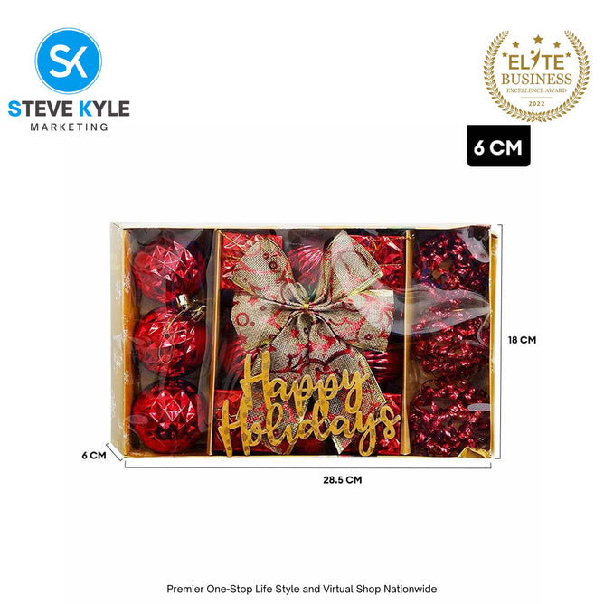 Set Mixed Christmas Balls Xmas Tree Ornaments Glitter Balls With Topper Star For Home Decor