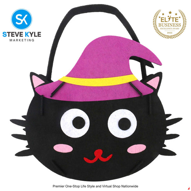 Halloween Candy Bag DIY Portable Tote Gift Bag Trick or Treat Bag for Kids Cute Handle Holiday