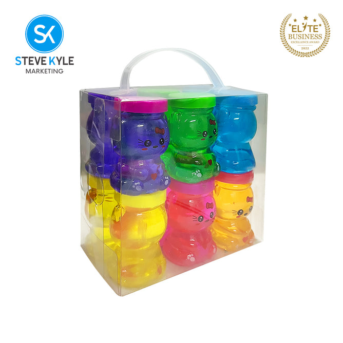 Steve Kyle 1 Set 12-Pieces Soft Stretchy Crystal Mud Slime Toy For Kids Best Gift Pack