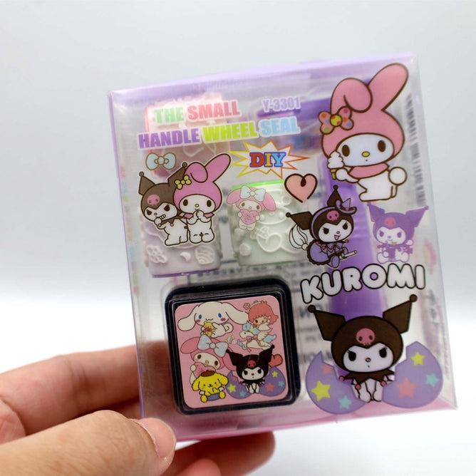 Cute Mini Cartoon Round Seal Roller Stamp Set Stationery Scrapbooking School Supply