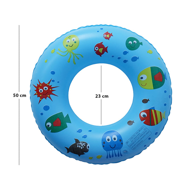 Cute Summertime Sea Creatures Inflatable Swim Ring Floater 20 Inches