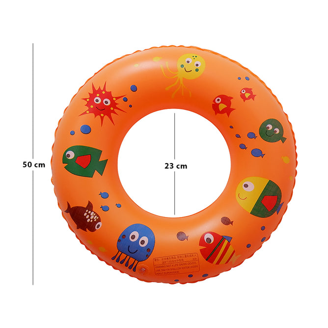 Cute Summertime Sea Creatures Inflatable Swim Ring Floater 20 Inches