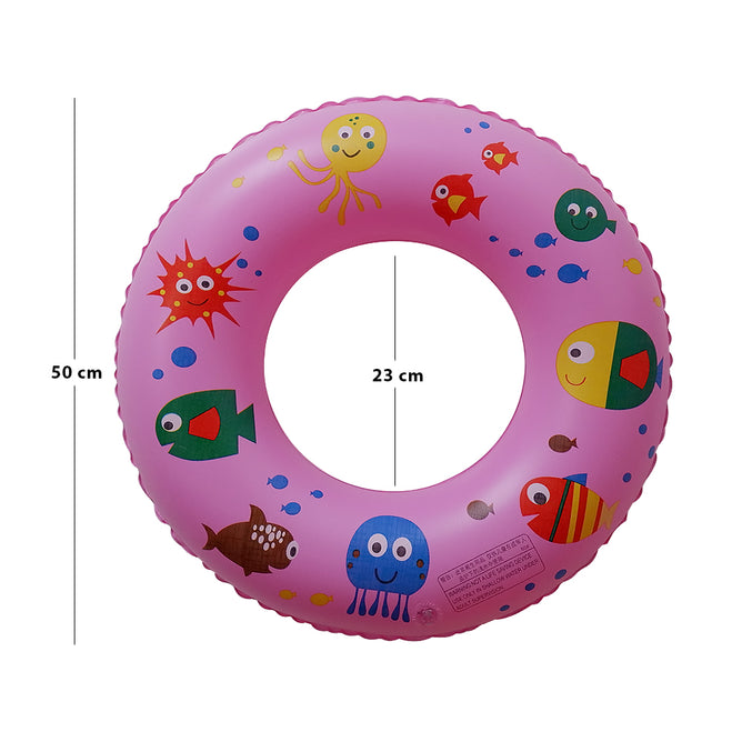 Cute Summertime Sea Creatures Inflatable Swim Ring Floater 20 Inches