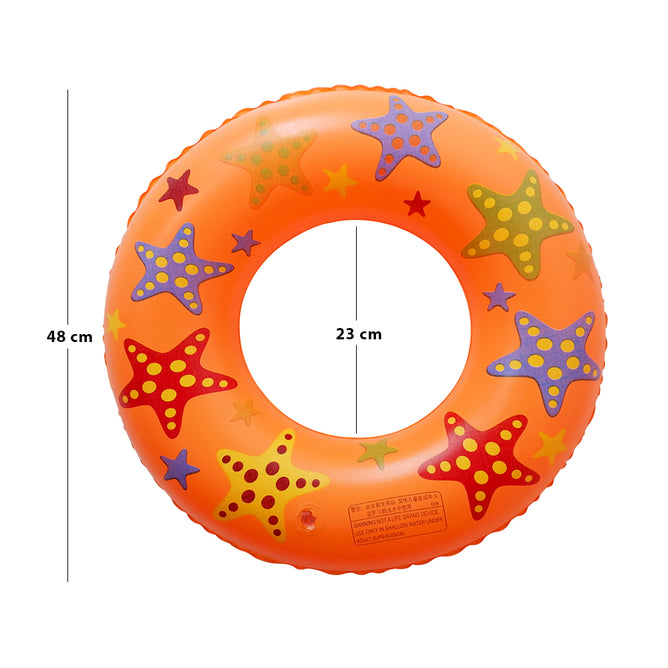 Cute Summertime Sea Creatures Inflatable Swim Ring Floater 20 Inches