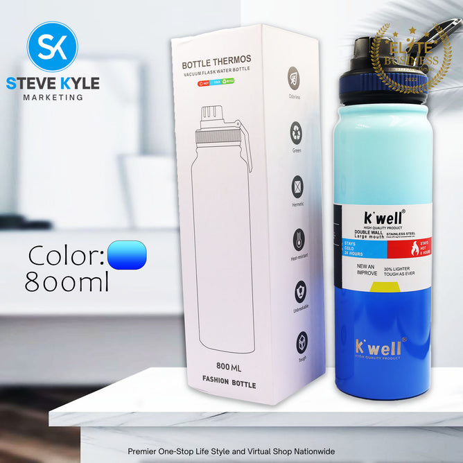K'well Stainless Steel Vacuum Insulated Tumbler Water Bottle Hot and Cold 750ml/800ml