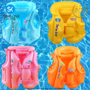 Inflatable Safety Life Jacket Vest Pool School Children Learn Swimming Floater