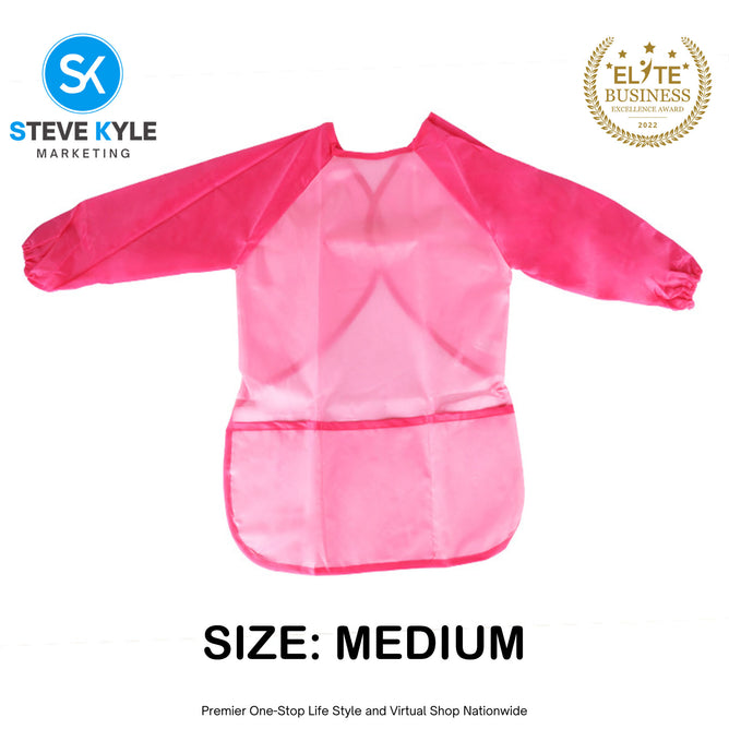 Kids Painting Apron Cute Craft Baking Waterproof Colorful Long Sleeve Apron