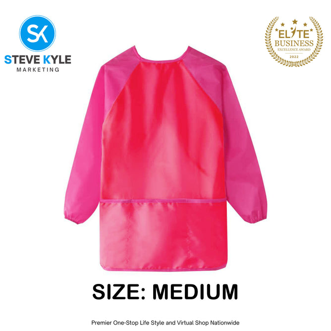 Kids Painting Apron Cute Craft Baking Waterproof Colorful Long Sleeve Apron