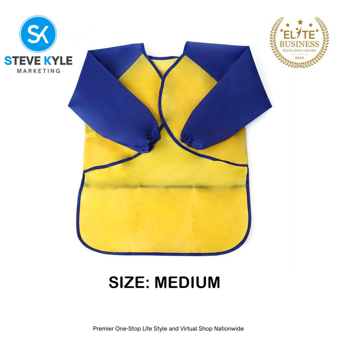 Kids Painting Apron Cute Craft Baking Waterproof Colorful Long Sleeve Apron