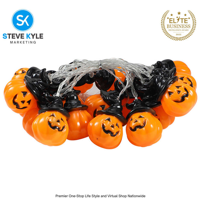 LED Lantern Ghost Festival Decoration Light String Ghost Eyeball and Pumpkin Battery Operated