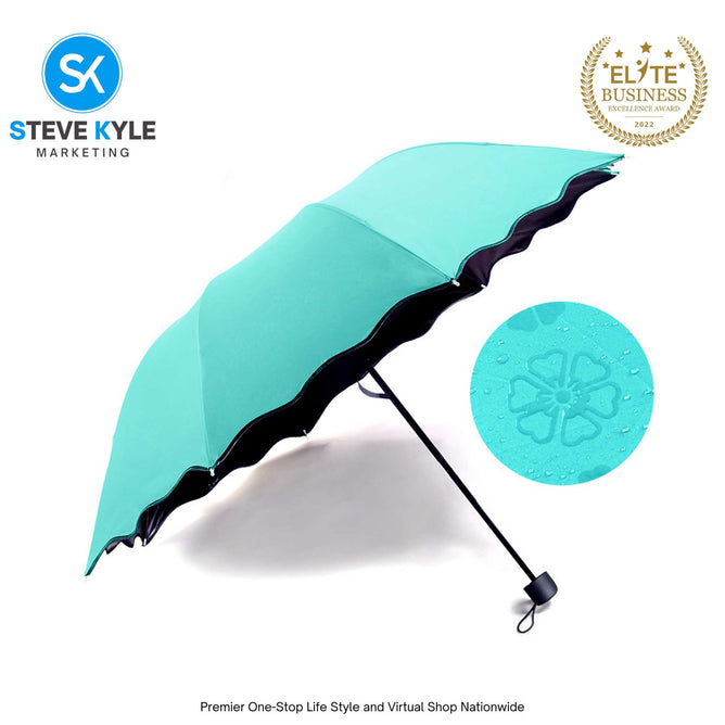 Magic Folding Sun Rain Windproof Flowering Umbrella cover UV Protection
