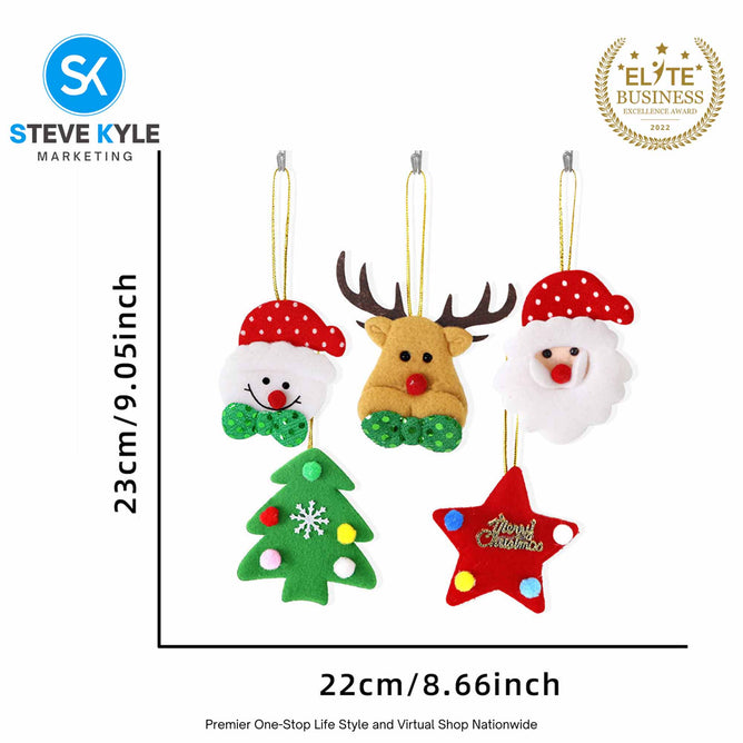 Cute Christmas Tree Hanging Ornaments Felt Pendant Doll Deer Snowman For Xmas Home Decor