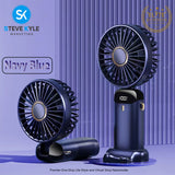 Handheld Portable Folding Fan Multifunctional Digital Display Aromatherapy Fan Neck Rope