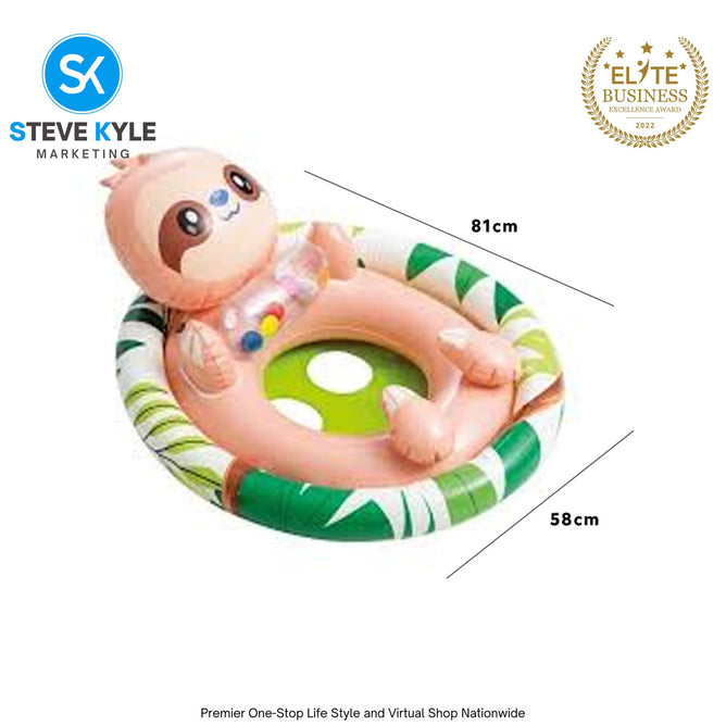Intex Inflatable See Me Sit Cute Animals Design Kiddie Pool Rider Swimming Ring Floats for Water Fun