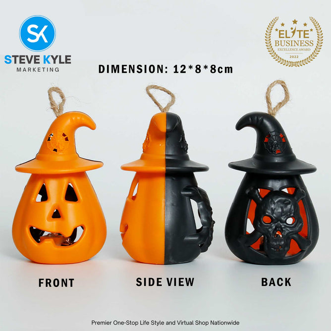 Halloween Lantern Pumpkin Ghost Lantern Lamp Hanging Scary Candle Light Props Kids Toys