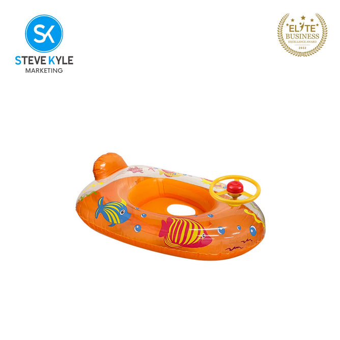 Inflatable Summer Transparent Floater Boat with Steering Wheel For Baby & Kids