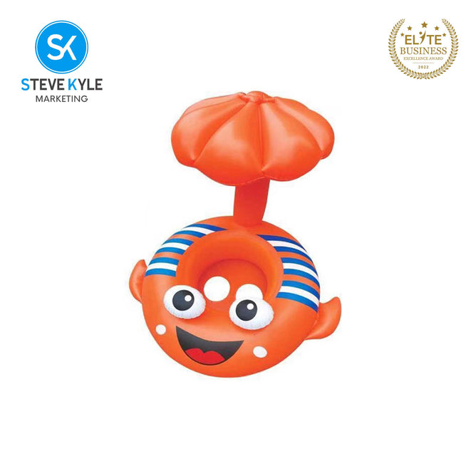Inflatable Summer Mushroom Fish Shaped Safety Floater Boat for Baby & Kids