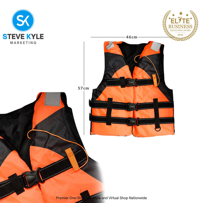 Adult Life Jacket Universal Swimming Polyester Foam Waterproof Life Jacket Vest with Whistle