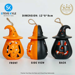 Halloween Lantern Pumpkin Ghost Lantern Lamp Hanging Scary Candle Light Props Kids Toys