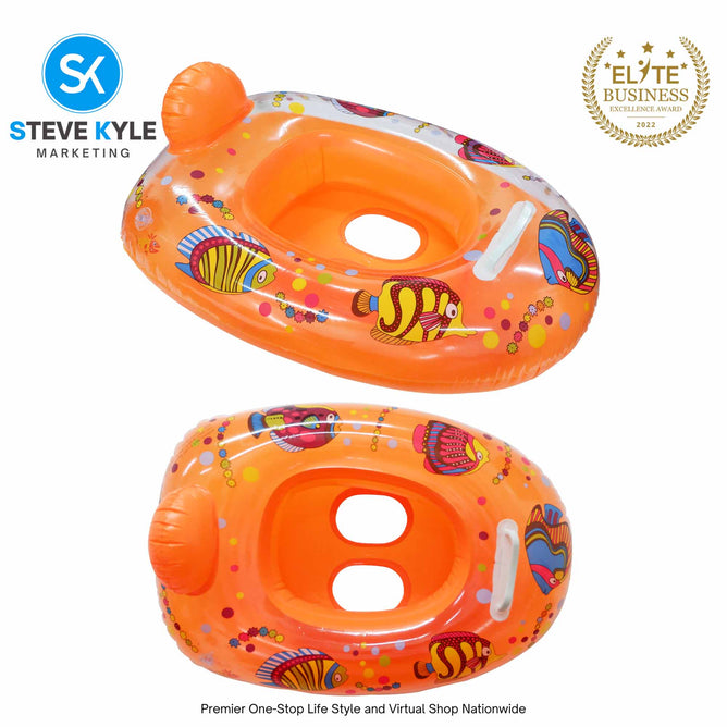 Inflatable Swim Boat Floater Colorful Tropical Fish Design