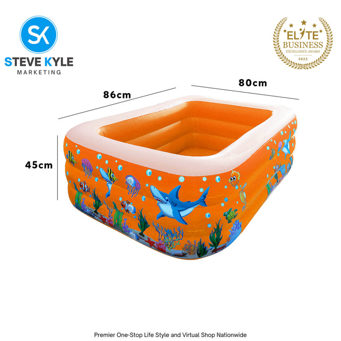 Inflatable Three Layer Outdoor Kiddie Pool Rectangular Swimming Pool