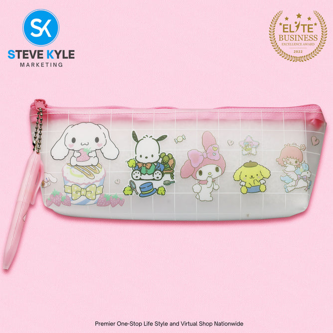 Transparent Pencil Case Large Capacity Pencil Pouch w/ Pen Stationary Supplies