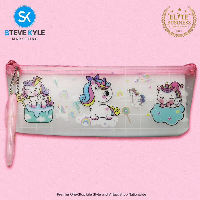 Transparent Pencil Case Large Capacity Pencil Pouch w/ Pen Stationary Supplies