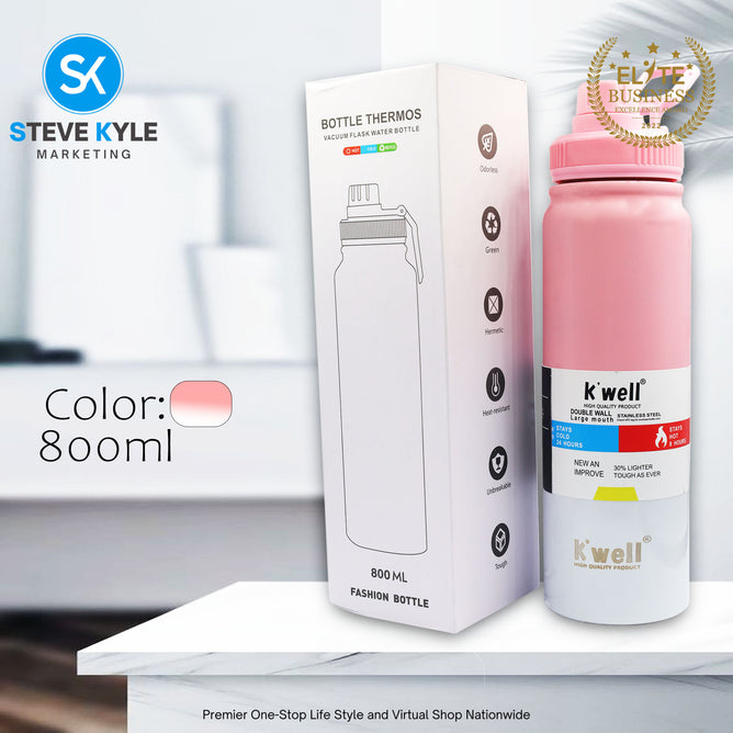 K'well Stainless Steel Vacuum Insulated Tumbler Water Bottle Hot and Cold 750ml/800ml