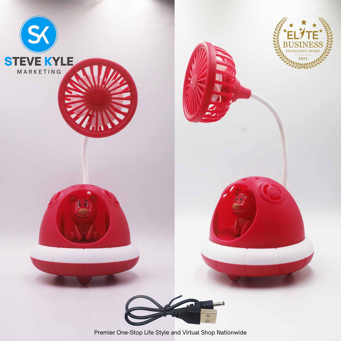 Cute Mini Rechargeable Projection Handheld Desk Fan for Kids Perfect Gift