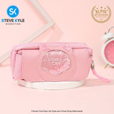 New Large-Capacity Pencil Case Girl Heart Glitter Pencil Case Student Influencer Pencil Case