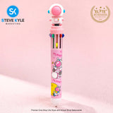 10 IN 1 BallPoint Pen with Spaceman Head Ball Pens Cute Cartoon Design Kids Gift School Stationery