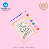 DIY Water Color Picture for Kid Children Cartoon Painting w/ Draw Brush & Paint Set