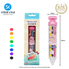 8in1 Colors Multicolor Crayon Pen Retractable Crayon Pens Transparent Barrel Colored Pencil Kids Party
