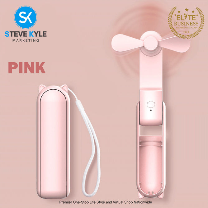 Portable Fan Foldable Small Fan Mini Handheld Fan USB Rechargeable Silent Handheld Folding Fan