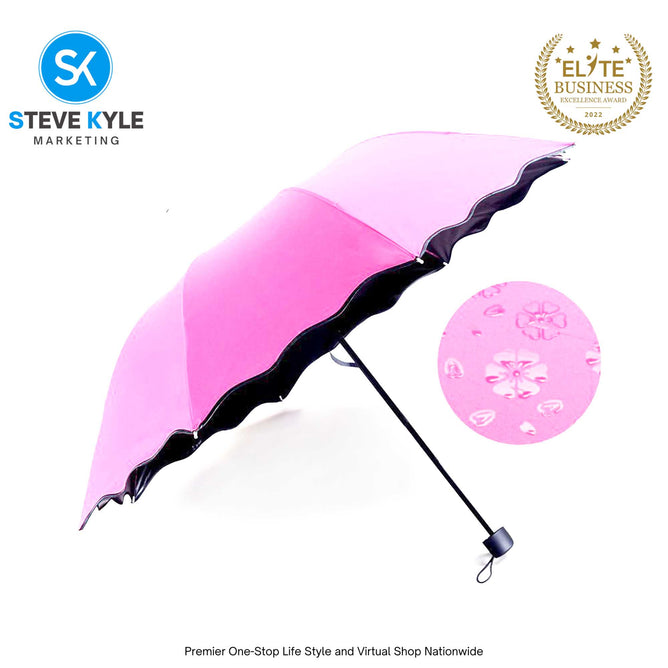 Magic Folding Sun Rain Windproof Flowering Umbrella cover UV Protection