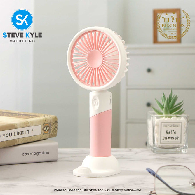 Desk Fan Small Phone Holder Foldable Fan with USB Charging Retractable Portable Mini Fan