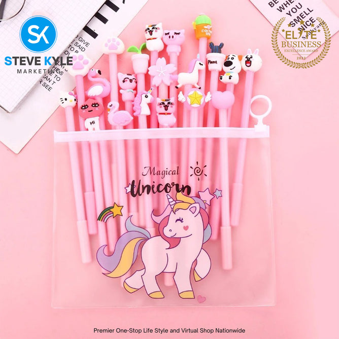 20PCS Cartoon Ballpen Set Cute Pens Sign Pen Flexstick Ballpen 0.5  Set