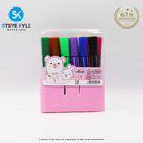 12 Colors Set Colored Pen Seal Stamp Washable Markers Watercolor Pen for Children Stationery Gift