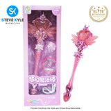 Rechargeble Fairy Tale Lights Sound Magic Wand with Box Pretend Toy Set
