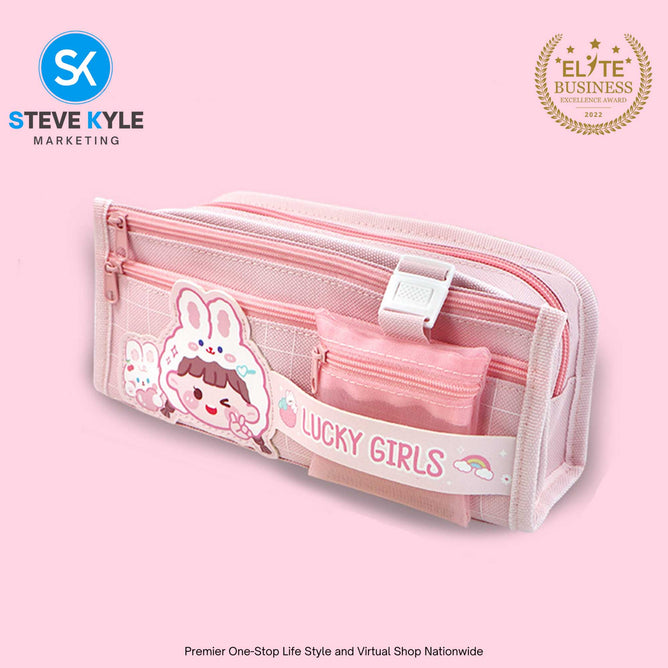4 Layers Large Capacity Pencil Case Stationery Box For Girl Pencil Storage Bag Cute Girl Elementary School Students Pencil Case