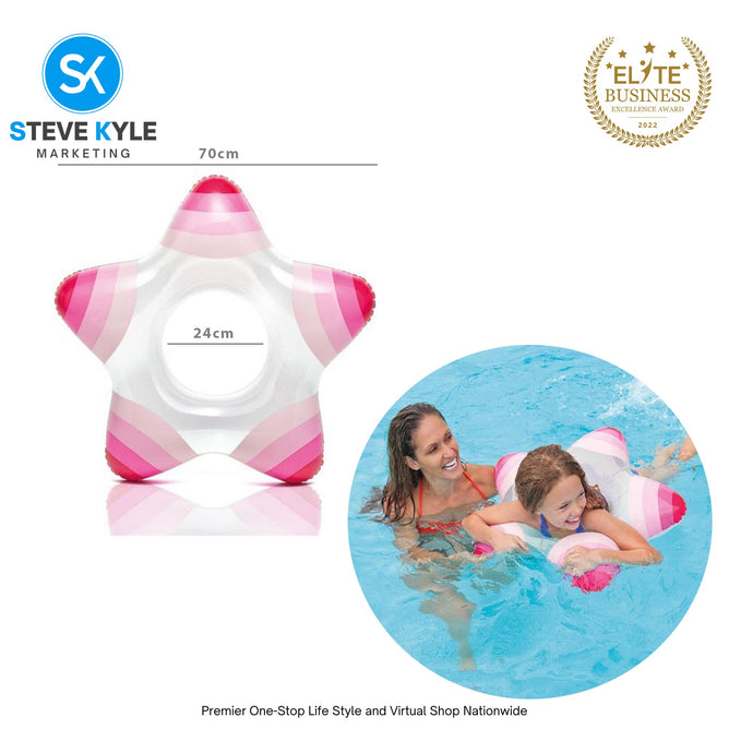 Star Swim Ring Inflatable Water Tubes Summer Time