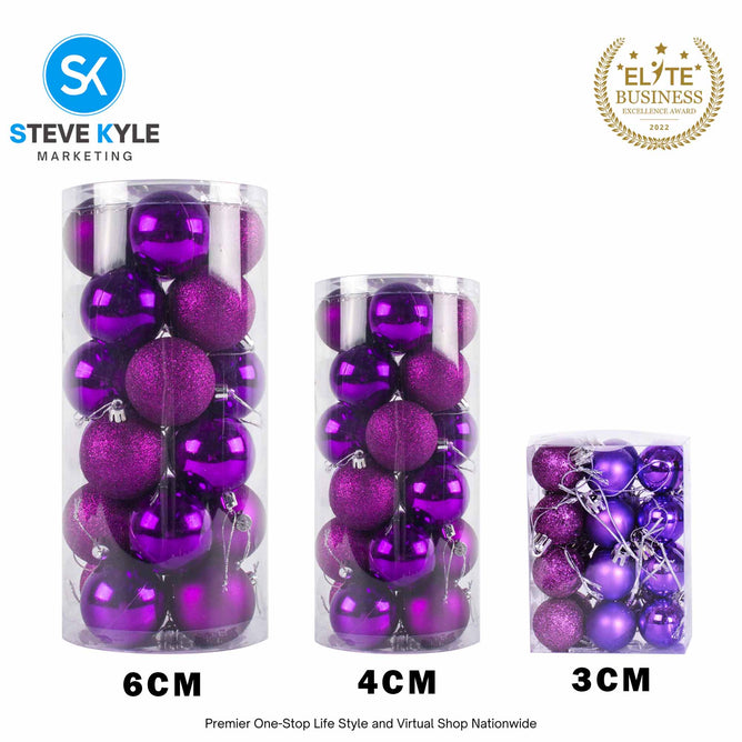 24PCS 3CM/4CM/6CM Christmas Tree ball Pendant Decorations Christmas New Year Party Decorations